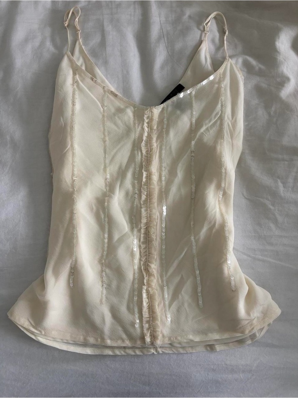 The Limited Cream Silk Sequin-Trim Cami